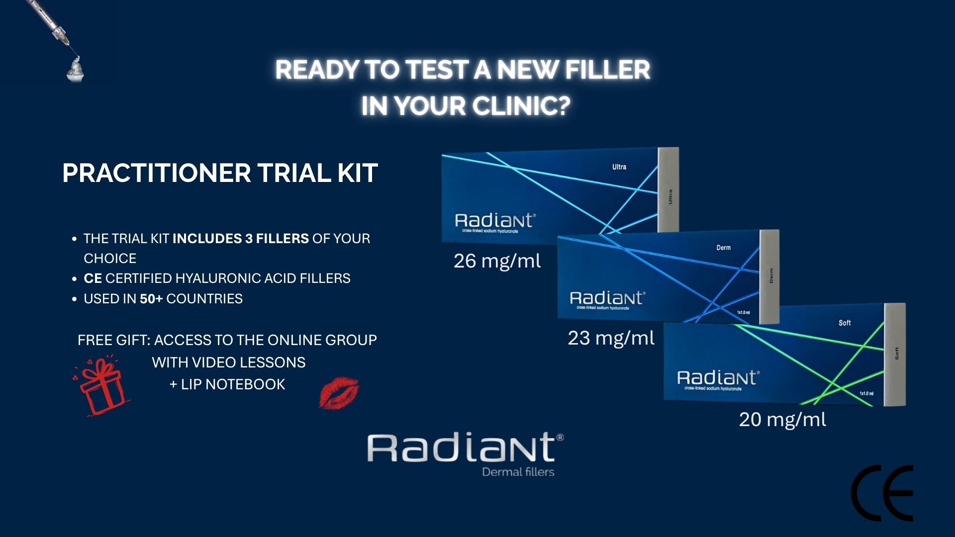 Radiant dermal fillers Trial Kit
